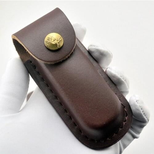 First Layer Leather Folding Pocket Knife Scabbard Real Cowhide Sheath Holster Genuine Leather Cover Case DIY EDC Tools нож ножны