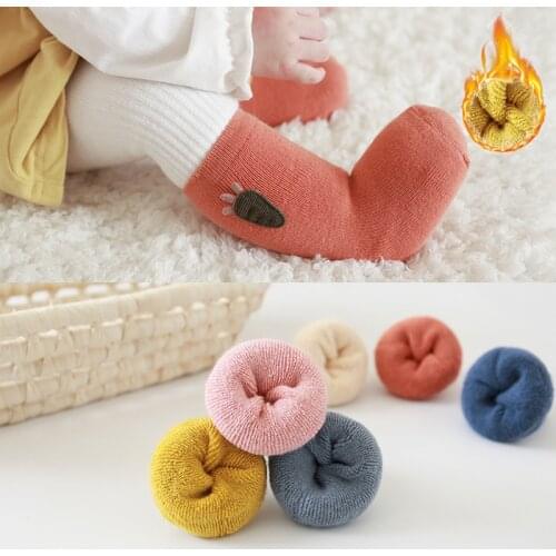 2Pcs Baby Newborn Toddler Socks Cute Cartoons Strawberry Floor Infant Elastic Socks For 0-5 Years Child Kids Keep WarmSocks