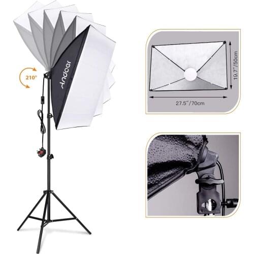 Andoer Studio Photography Light kit Bi-color Temperature Light Remote Control Portrait Product Photo Video LED Light Softbox
