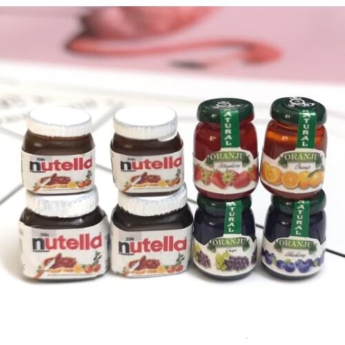 4pcs 1/12 Dollhouse Miniature Food Mini Chocolate Sauce Jam Pretend Play blyth Pullip OB11 Doll Kitchen Toy Accessories