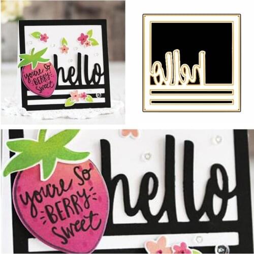 Hello Square Album Frame Die Cuts For Cards Making Decoration dies scrapbooking metal cutting dies new 2019