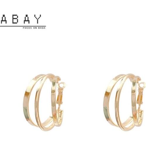 Fashion Hot Sale Exaggerated Big Circle Earrings Women 2020 New Gold Simple Versatile Temperament High Sense Female Ear Pendant