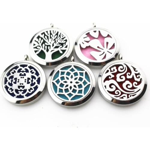 316L Stainless Steel 30mm Stainless Steel Aromatherapy Essential Oils Diffuser t Locket Pendant 10pcs/lot