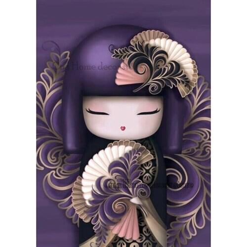 Cartoon girl 5D diy Needlework embroidery pattern resin diamond mosaic painting 3d cross stitch kits room decors RA2075