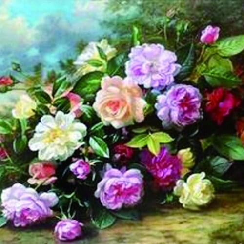 Diamond Painting Kit Cross Stitch Flower Square Diamond Embroidery Peony Diamond Mosaic Crafts Diy Schilderij Diamant Full Kits