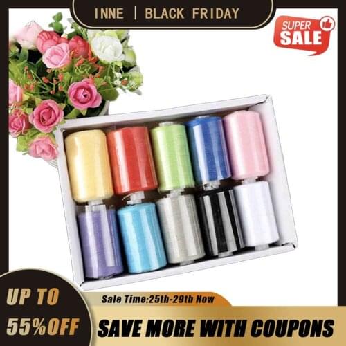 INNE Sewing Threads Kits For Handicrafts And Machine Accessories Gimp Needlework Seamstresses Tools Embroidery Ten Colors Suit