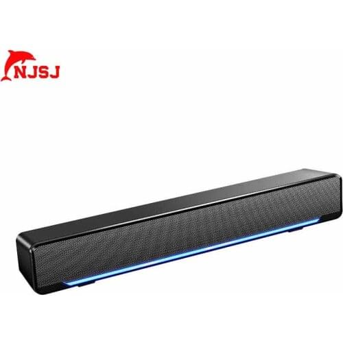 NJSJ 3D Sound Stereo Surround Music Smart LED Speakers Column Sound Bar For Computer PC Notebook Loudspeakers