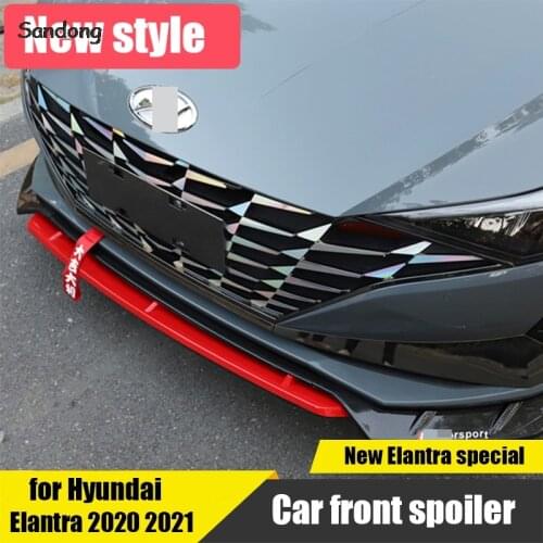 The new car front modified 4-segment front spoiler sports style personality for Hyundai Elantra Avante CN7 2020 2021