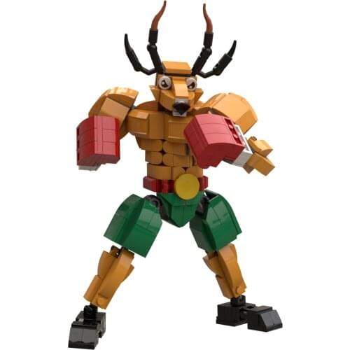 Personal DIY MOC Mr. Deer Mech Assembled Building Block Christmas Reindeer Spoof Creative Model Toys For Children Gifts