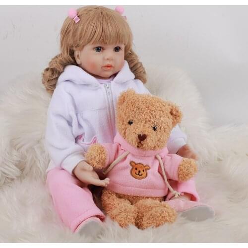 60 CM Latest Reborn Doll Cloth Body Lively Long Hair Reborn Baby Girl Dolls Gifts For Childrens Friends And Lover