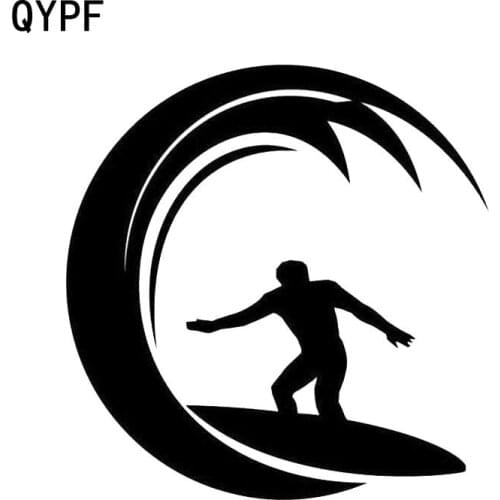 QYPF 13.9cm*13.9cm Car sStyling Personality SURFING Sports Car Window Vinyl Car Stickers S2-0419