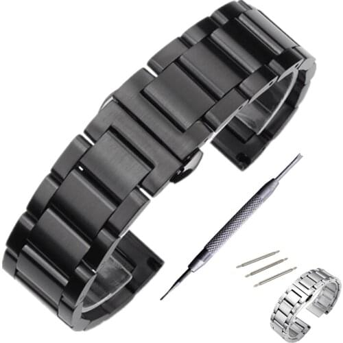 Stainless Steel Watchband Strap For Seiko Citizen Watch Band Strap Wrist Bracelet 18 20 22 24 mm + Tool