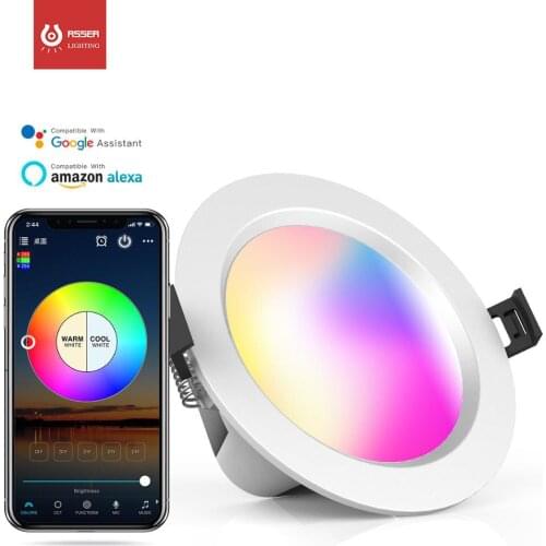 Smart 5W Bluetooth Mesh RGBCW Dimmable LED Down Lights Compatible Alexa & Google Assistant