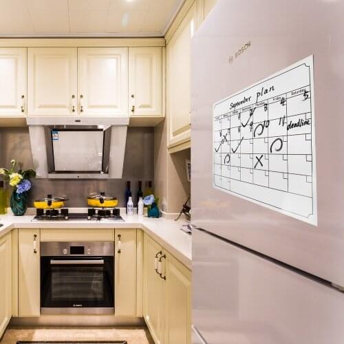 Dry Erase Calendar, Fridge Magnetic Calendar, White Board Planner for Refrigerator, Monthly & Weekly Set
