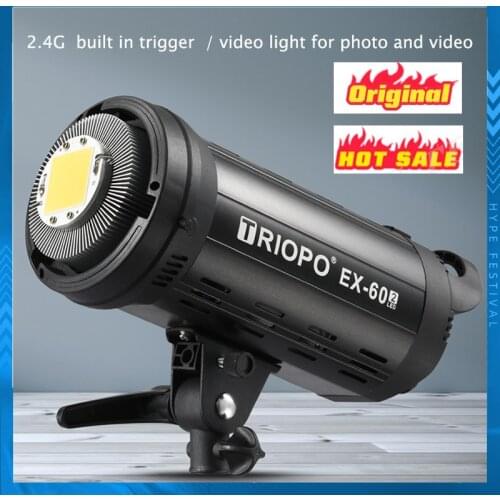 Triopo EX-60II Powerful 60W led video light 5300--5600K high light brightness and stable illumination VS Godox Jinbei