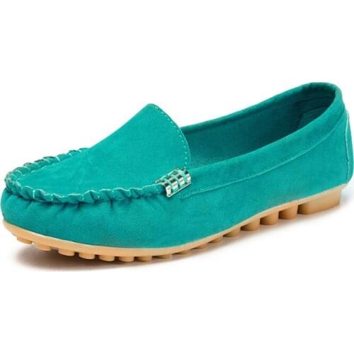 Spring and Autumn Shallow Mouth Flat-heeled Shoes Womens One-step Womens Shoes Lazy Shoes Large Size Womens Shoes Size 35-44