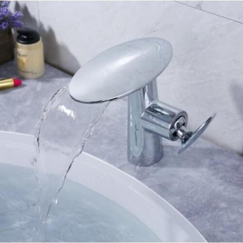 Vidric new arrival brass chrome hot and cold single lever waterfall basin faucet bathroom sink faucet