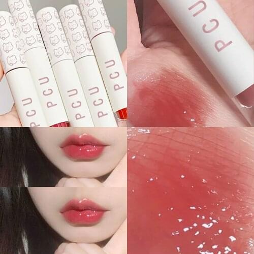 6 Color Mirror Lip Glaze Glass Water Gloss Lip Gloss Lasting Moisturizing Liquid Lipstick Nonstick Cup Makeup Cosmetics TSLM1