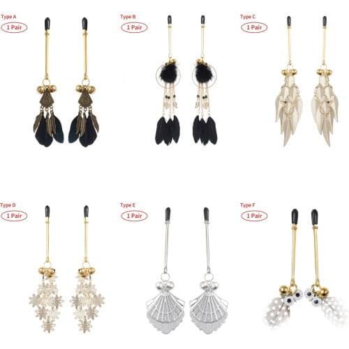 1 Pair Women Bondage Breast Massager Nipple Clips Breast Nipple Clamps Adult Sex Games Bondage Exotic Accessories Sexy Toys