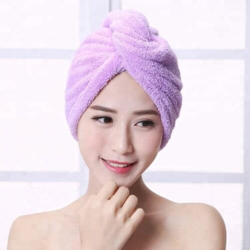 1PC Microfiber Hair Fast Drying Dryer Towel Bath Wrap Hat Quick Cap Turban Dry Quick Drying Lady Household Bath Tool