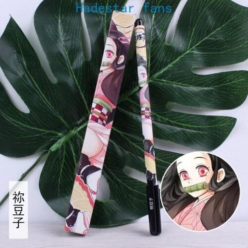 10 sets/lot Anime Kimetsu no Yaiba Demon Slayer Gel pen Kamado Nezuko Ballpoint Pen 0.5 Black refill Pens toy gift