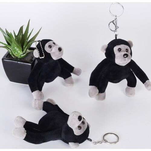 3PCS Gorilla Pendant Stuffed Plush Soft Toy Animal Small Black King Kong Gorilla Keychain for Kids Baby Children Birthday Gift