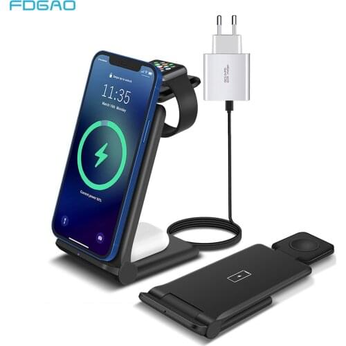 2 In 1 Double 20W Seat Qi Wireless Charger for Samsung S20 S10 Dual Fast Charging Dock Pad for IPhone 11 Pro XS XR 8 Airpods Pro