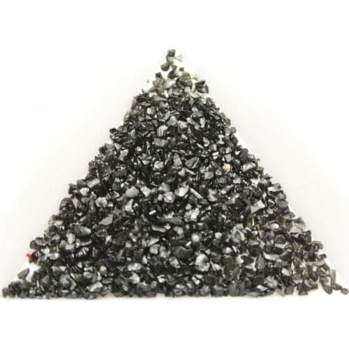 45 Gram Black Glass Crushed Chips Irregular Shape Nail Art Tips + Storage Box