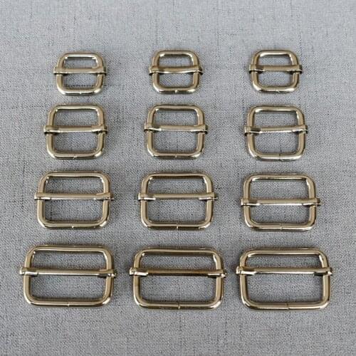 50 Pcs/Lot 15mm 20mm 25mm 32mm Silver Adjuster Tri-glide Buckle To Webbing Strap Luggage Handmade For Belt Bag Zinc Alloy DIY