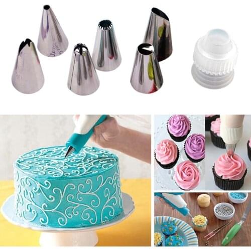 6pcs/set Russian Ball Tips Russian Icing Piping Nozzles & Silicone Piping Bag & Coupler Adaptor DIY Baking Tool Cake Decoration