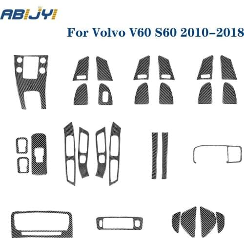 Left-hand Drive Car Accessories Interior Decoration Carbon Fiber Stickers For Volvo V60 S60 2010-2018 Various Parts
