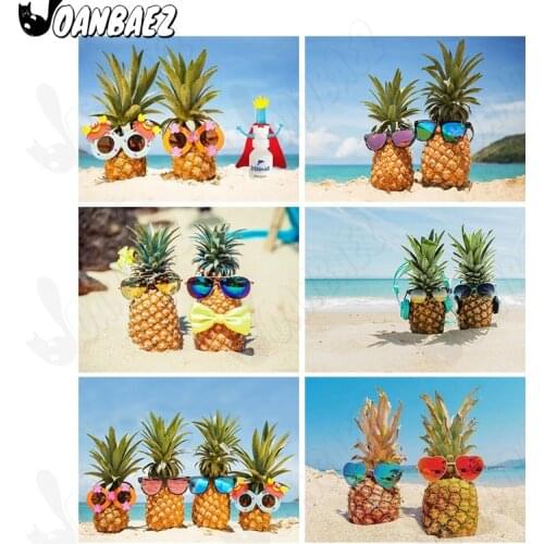 Summer Beach Pineapple Diamond Painting 5Ddiy Sunbathing Pineapple Mr. Art Mosaic Diamond Embroidery Room Decoration Gift