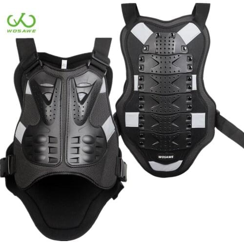 WOSAWE Gilet Motorcycle Armor Vest Spine Chest Back Protection Adjustable Straps Body Guard Support Sports Bandage Protector