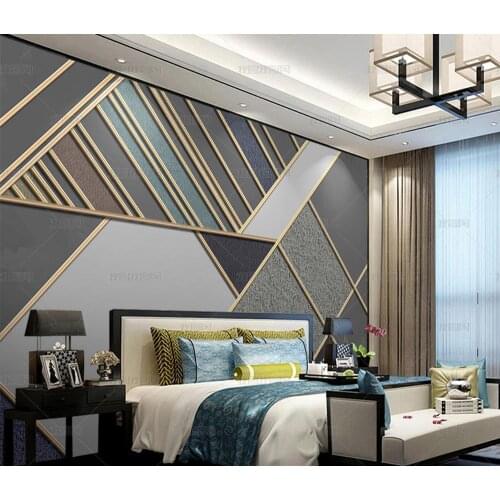 Bacal Custom large 3D wallpaper mural light luxury minimalist abstract geometric lines background wall decoration wallpaper