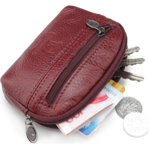 Top Brand Key Wallet Purse Men Women Cow Leather Keychain Holder Pocket Keys Organizer Pouch Case Bag