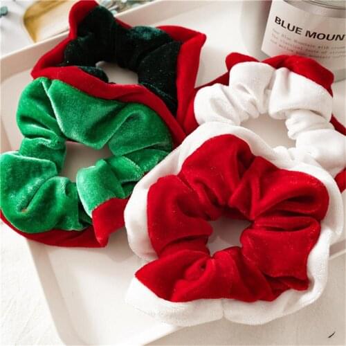 Flannel Hair Tie Velvet Hair Rope High Elastic Hair Bands Ponytail Holder Christmas Scrunchies Christmas Hair Accessories