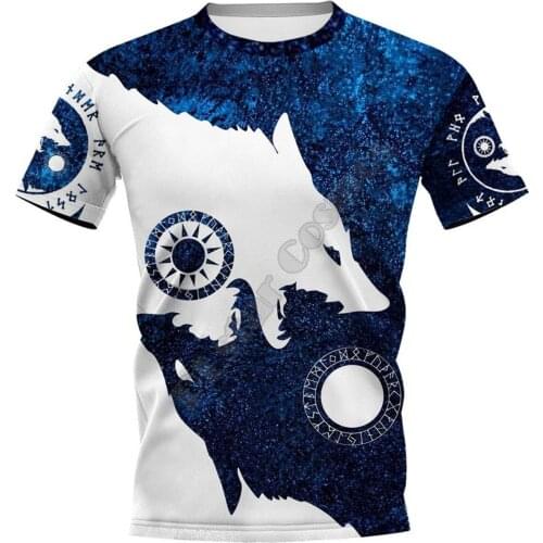 Viking Tattoo Wolf 3D Printed t shirts women for men Summer Casual Tees Short Sleeve T-shirts Short Sleeve Drop Shipping 06