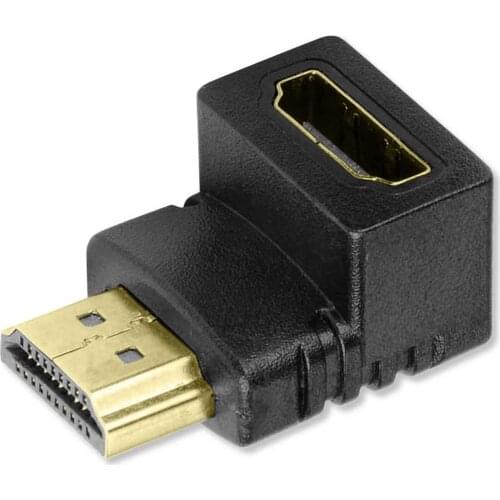 HDMI 1.4 Bend 90 Degree Male to Female Adapter Black Coupler ARC Video 3D XHD 4K Full HD Support for PC PS3 Xbox 360 TV