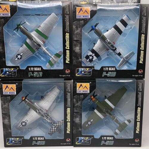 1/72 WWII USA P-51D Fighter With Bracket Platinum Collectiible Assembled Model Finished Model Easymodel Toy