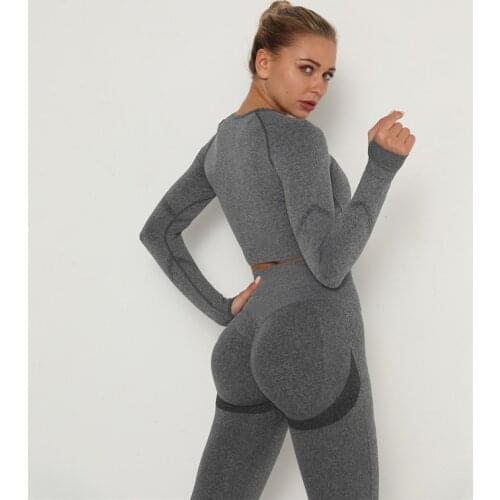 Selfee 2 Pcs Sets Yoga Suit Tummy Control Sports Suits High Stretch Yoga Leggings Sets Fitness Sports Shirt Sets Gym Wear