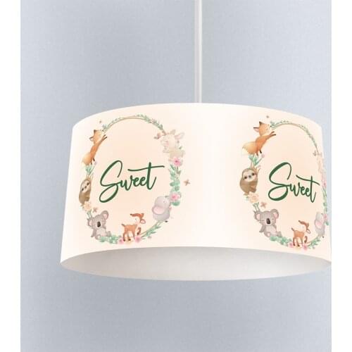 Lamp For Kids Bedrooms Light Chandelier for Living Room Childrens Room Beige Sweet Deer Fox Model 321