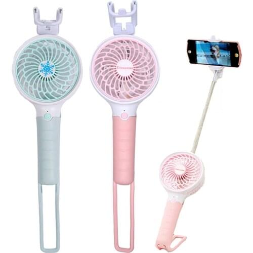 Mini USB Personal Fans with Selfie Stick Function for Traveling, Office, Outdoor Sports Game Watching, Micro USB Charging