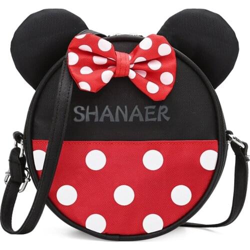 2021 Fashion Baby Pocket Purse Cute Cartoon Shoulder Bag Girls Crossbody Bag Kids Mickey Minnie Bag Shoulder Round Bag