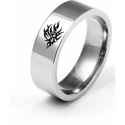 MOREDEAR Charm Design 6mm Stainless Steel Ring For Men and Women The Totem symbols Ring