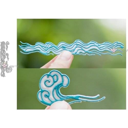 New 4Pcs Water wave strip metal Cutting Dies Stencils DIY Scrapbooking Paper/photo Cards Embossing Dies