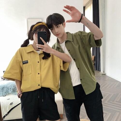New summer photo short sleeve shirts for couples in 2021 couples clothes couples clothing