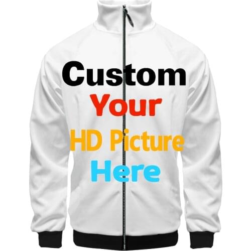 OGKB Custom Stand Collar Jacket DIY Print Your Own Design LOGO Photos 3D Zipper Coat Jackets Outerwear Drop Shipper Wholesaler