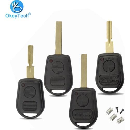 OkeyTech 2/3 Button Uncut HU92/HU58 Blade Key Shell Cover Llave for Bmw E46 E90 E60 E34 E38 E39 E46 X5 Z3 with Switch and Screw