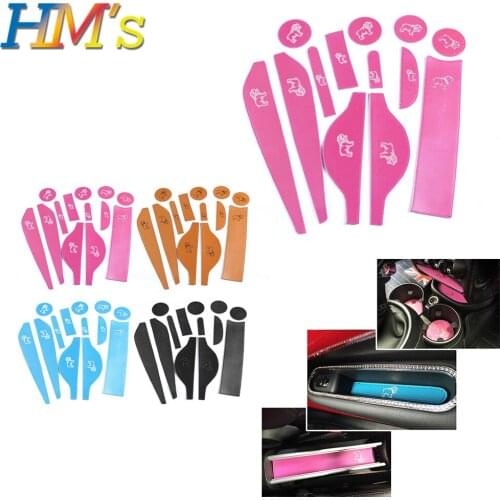 Car Interior Bulldog Cup Coaster Holder for Mini Countryman R60 Non-silp Leather Pad Mat Sticker for Mini Cooper R60 Accessories