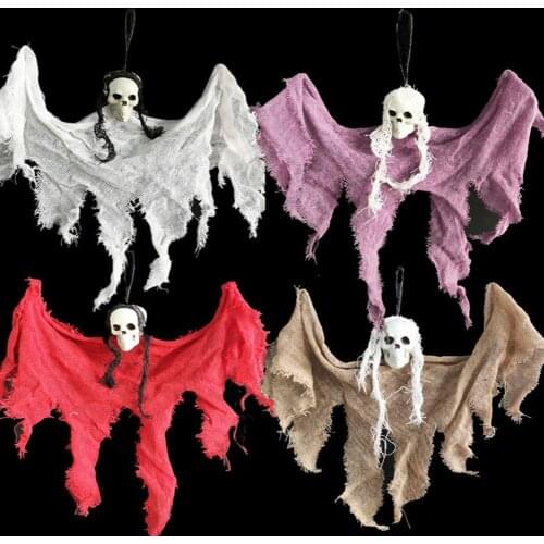 Hanging Ornaments Halloween Themed Party Hanging Ghost Weather Proof Hanging Skeleton Skull Pendant Vivid Halloween Decorations